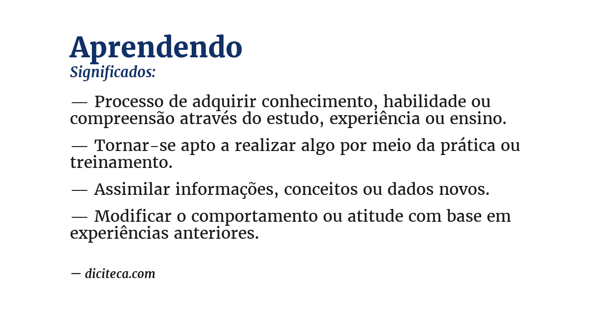 Significado de aprendendo