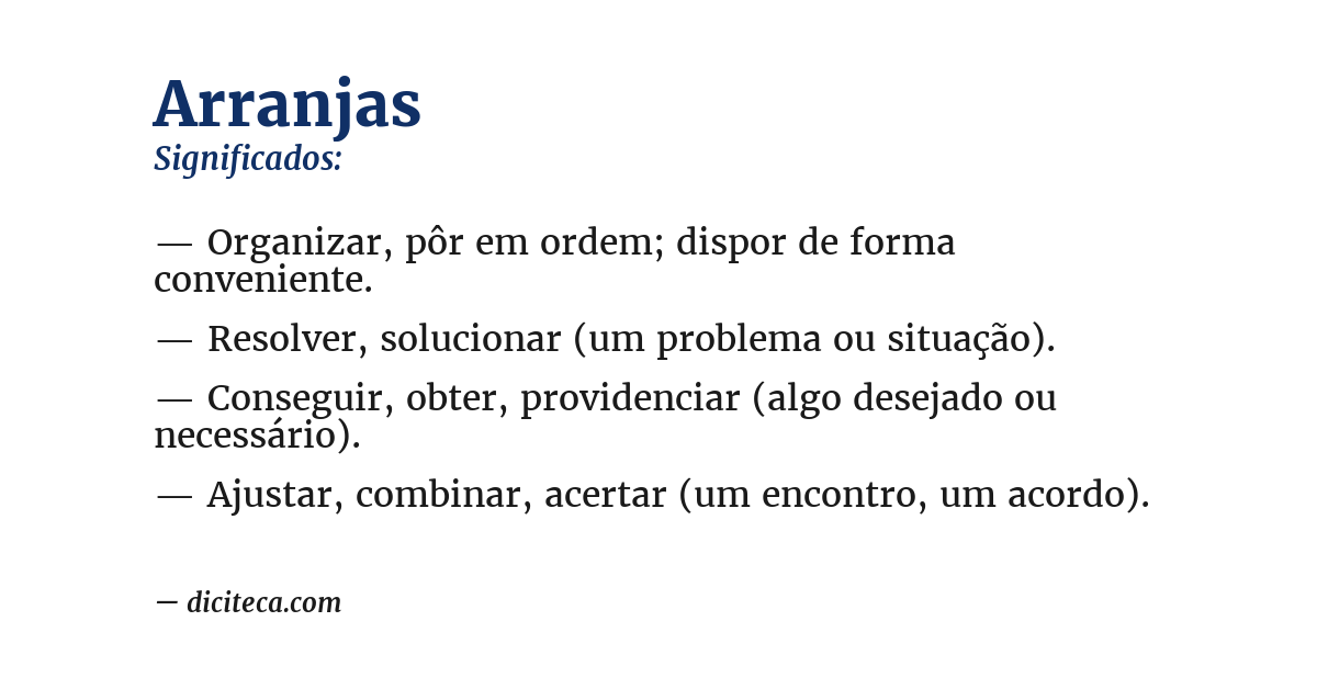 Significado de arranjas