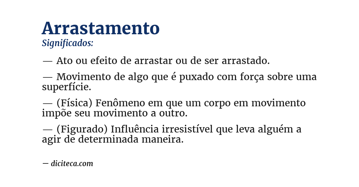Significado de arrastamento