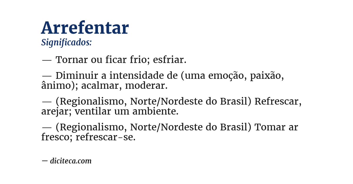 Significado de arrefentar