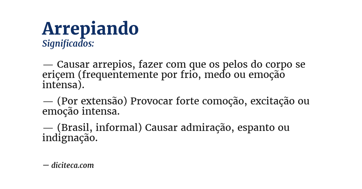 Significado de arrepiando