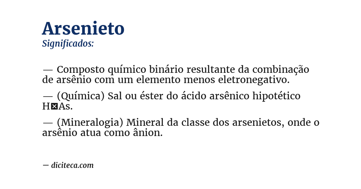 Significado de arsenieto