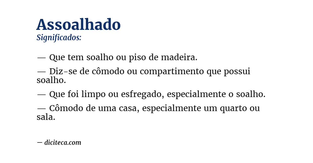 Significado de assoalhado