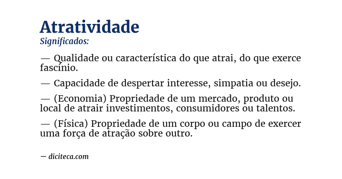 Significado de atratividade
