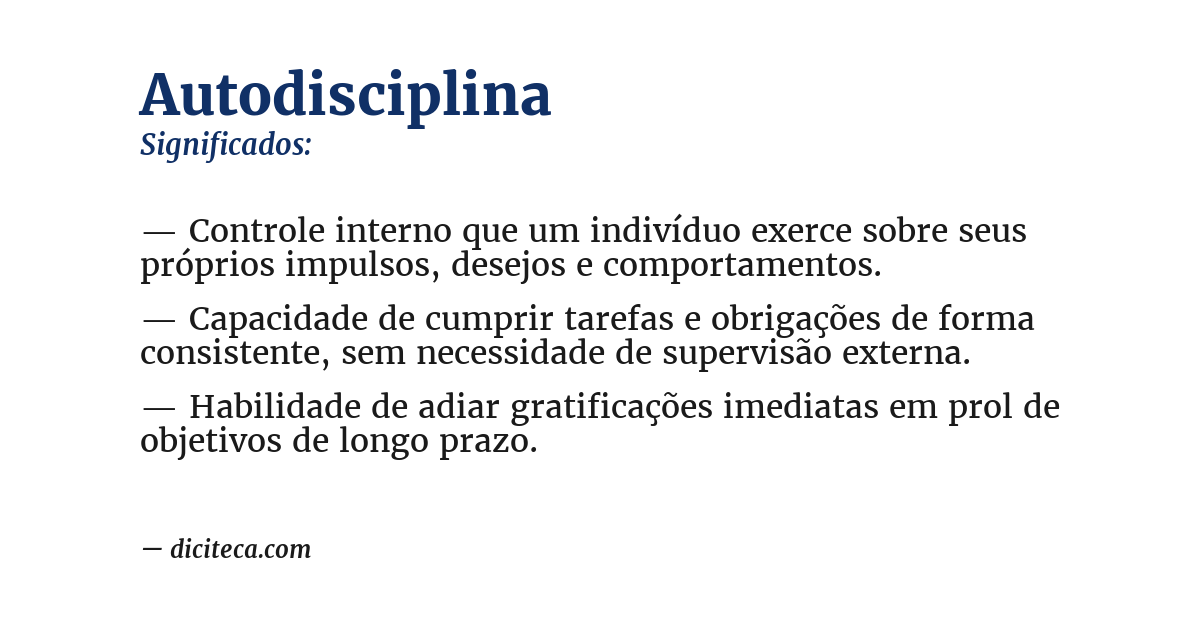 Significado de autodisciplina