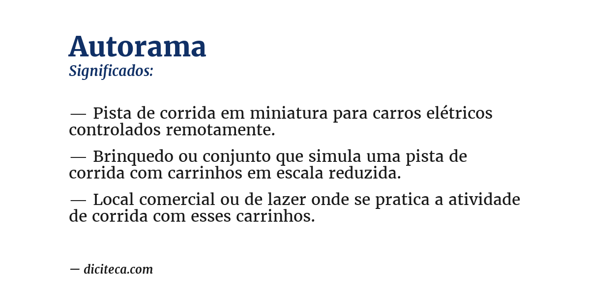 Significado de autorama