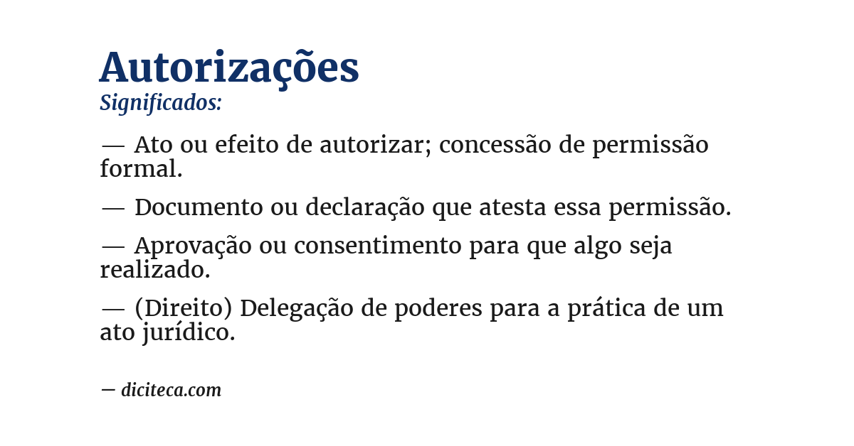 Significado de autorizações