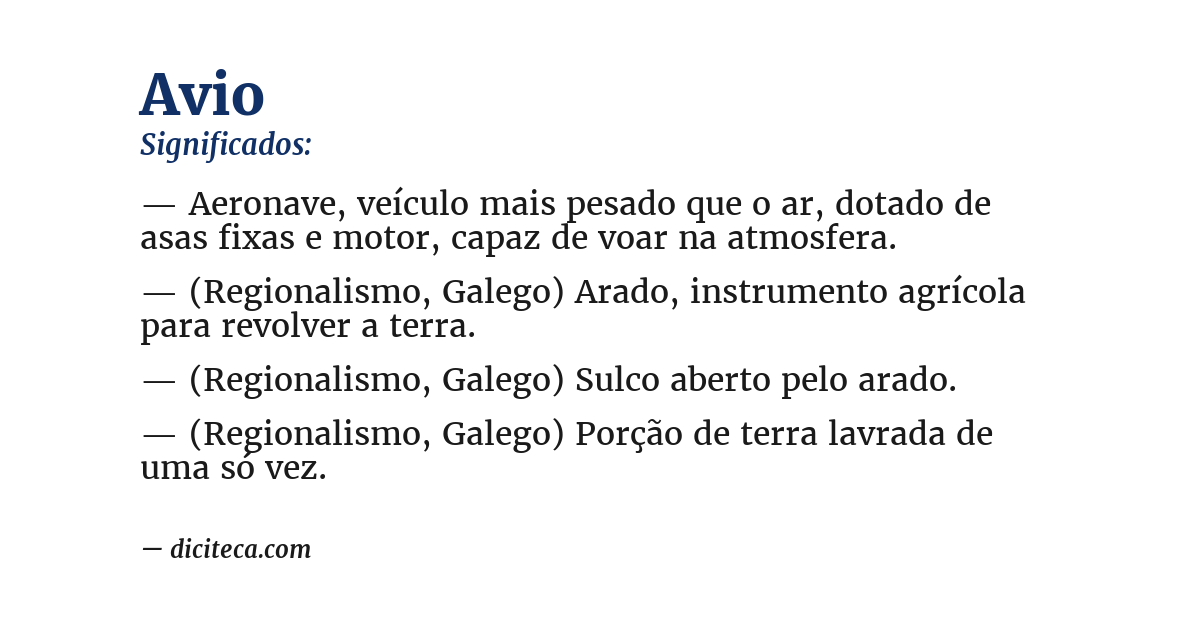 Significado de avio
