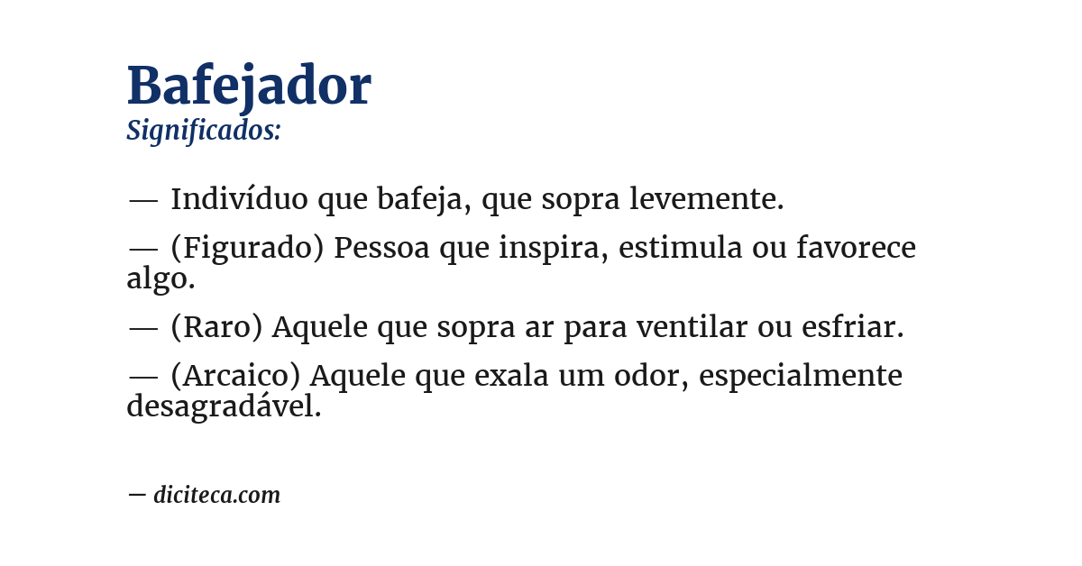 Significado de bafejador