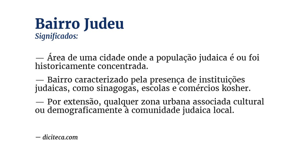 Significado de bairro judeu