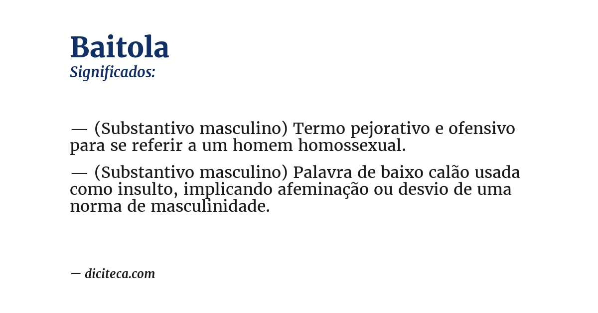 Significado de baitola