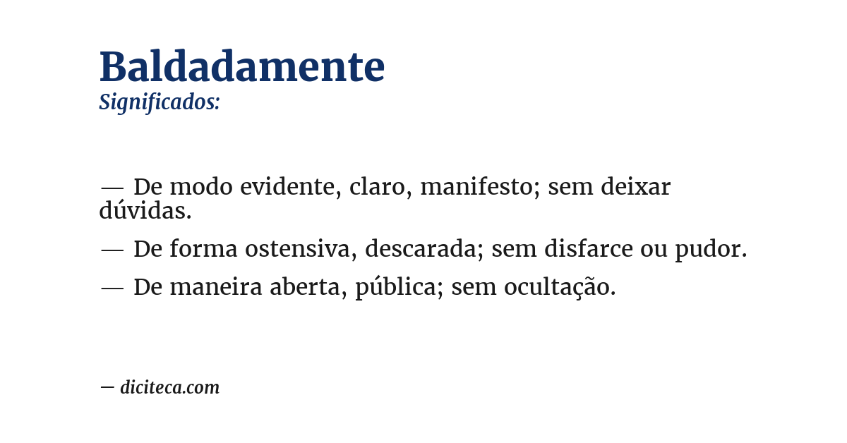 Significado de baldadamente