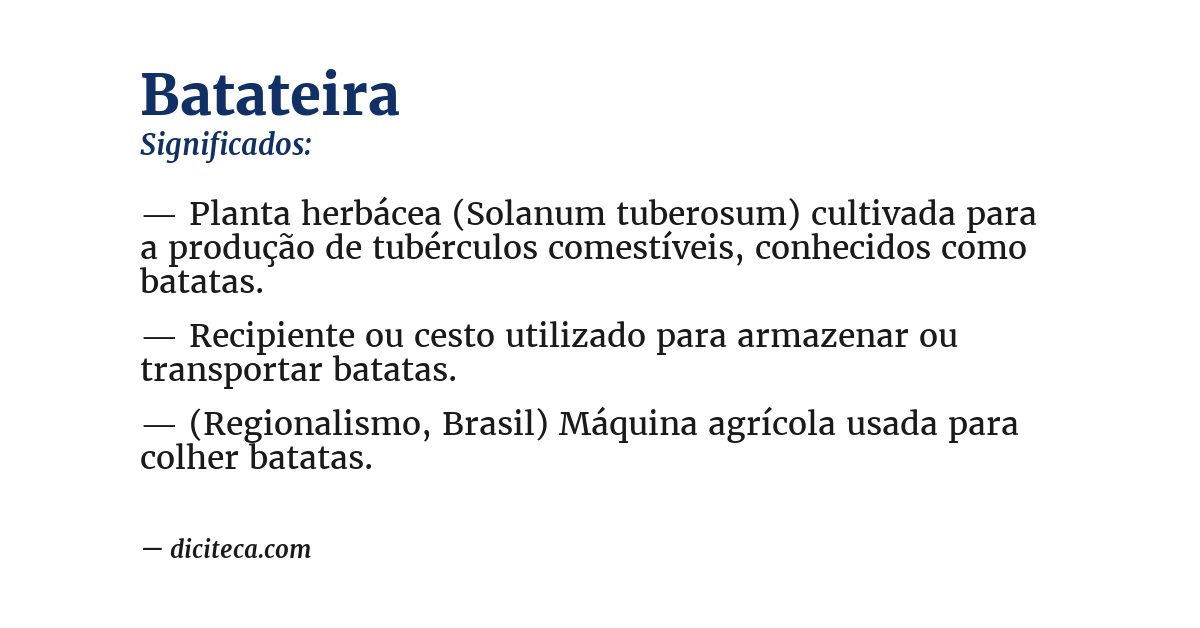 Significado de batateira