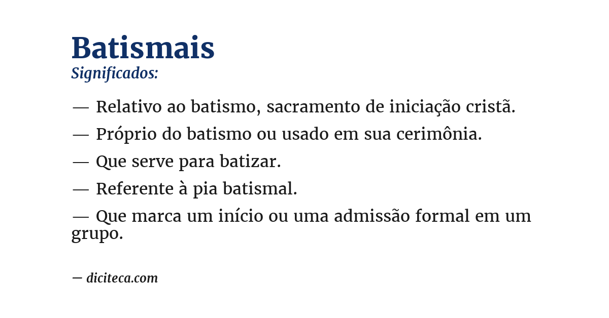 Significado de batismais