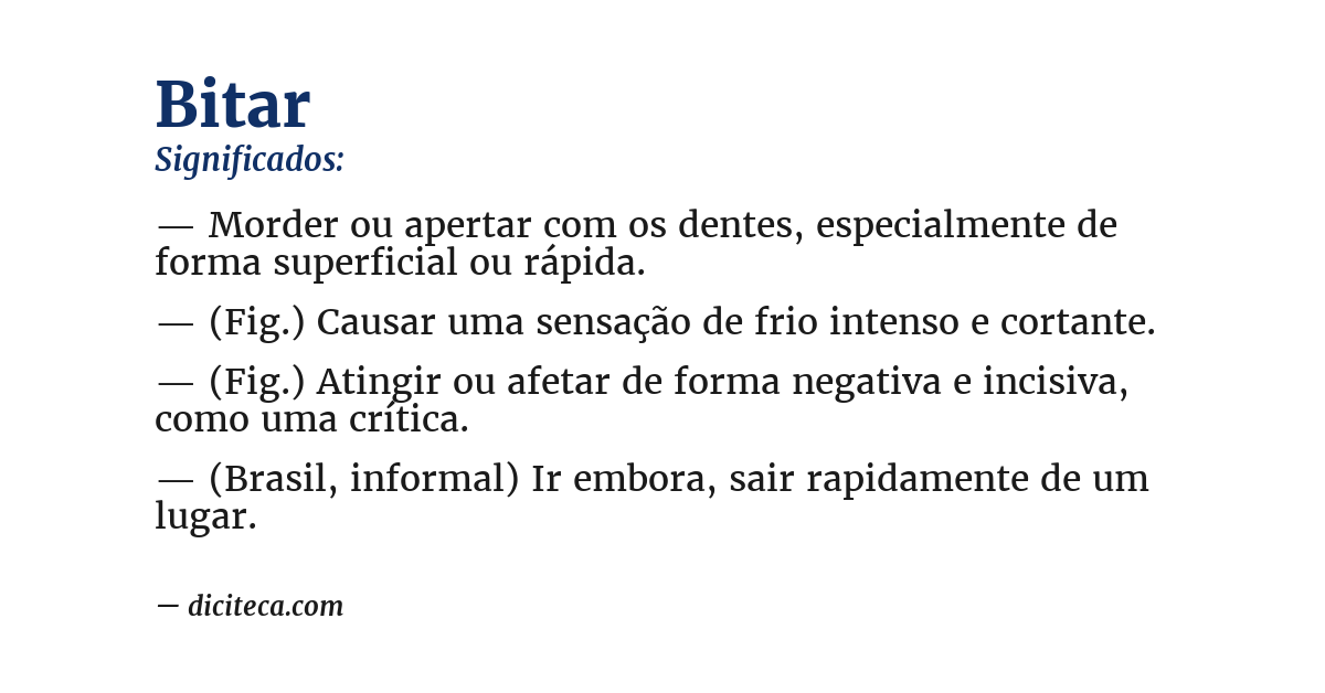 Significado de bitar