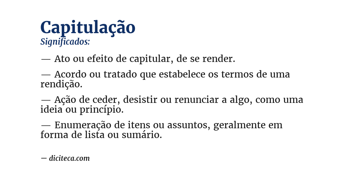 Significado de capitulação