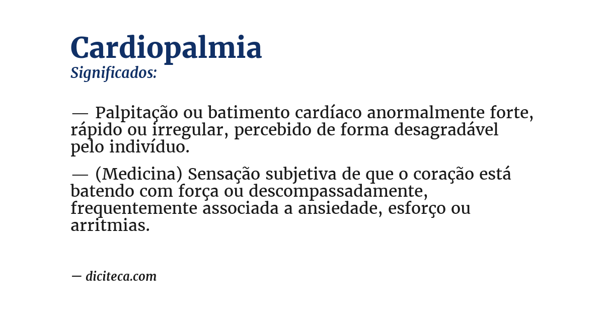 Significado de cardiopalmia
