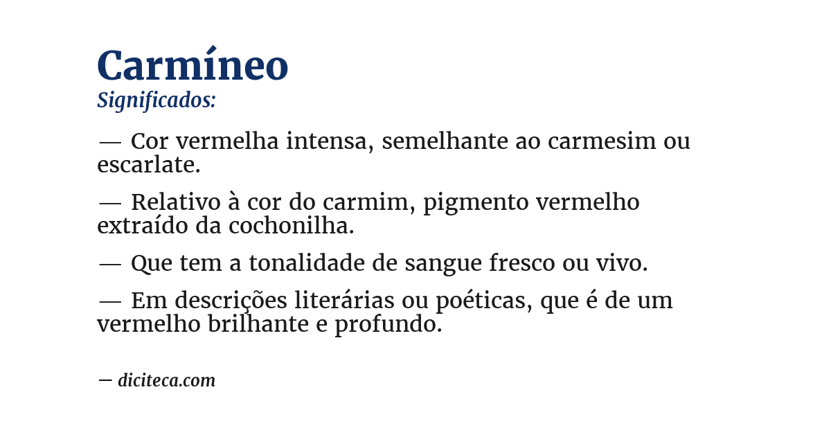 Significado de carmíneo