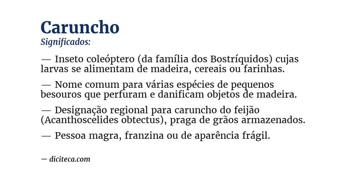 Significado de caruncho