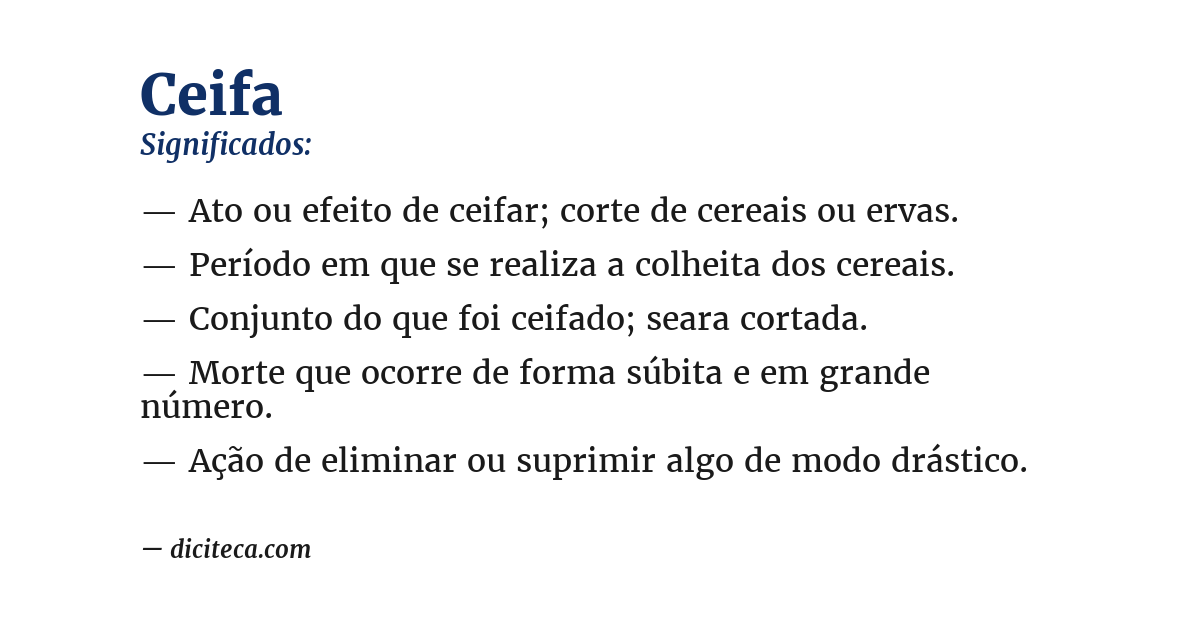 Significado de ceifa