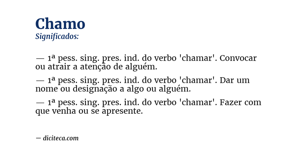 Significado de chamo