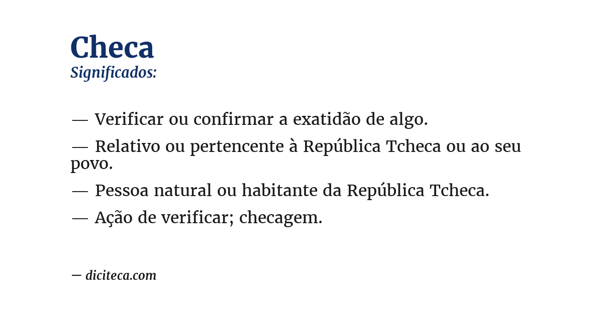 Significado de checa