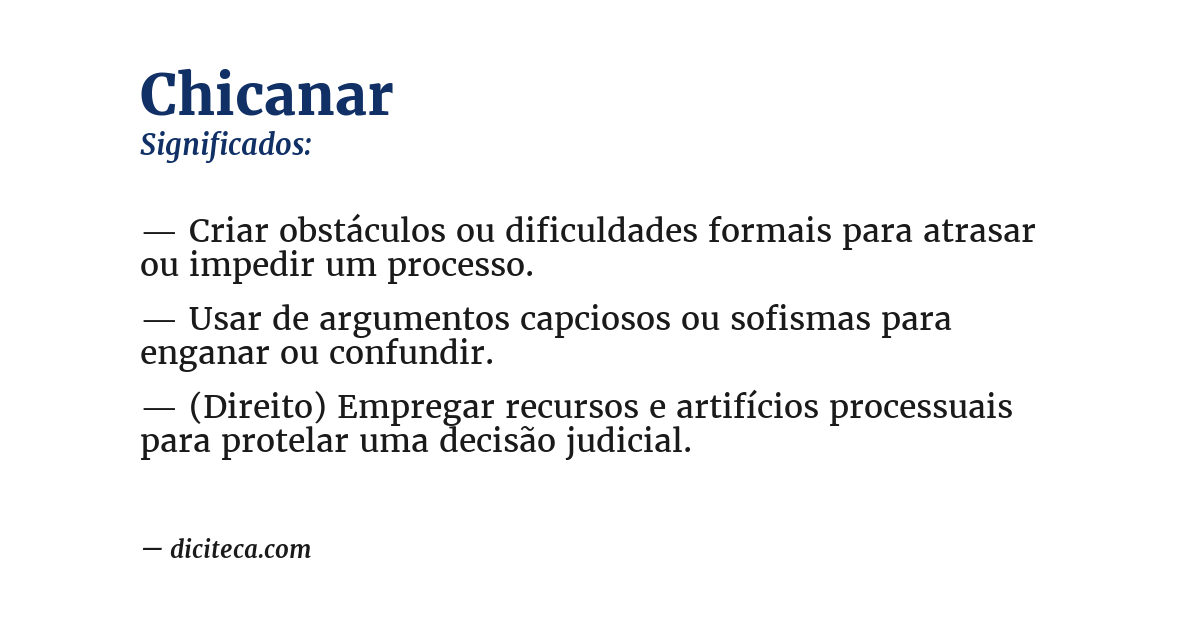 Significado de chicanar