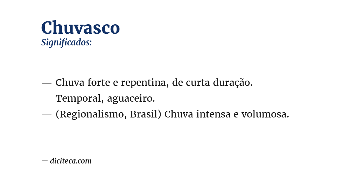 Significado de chuvasco
