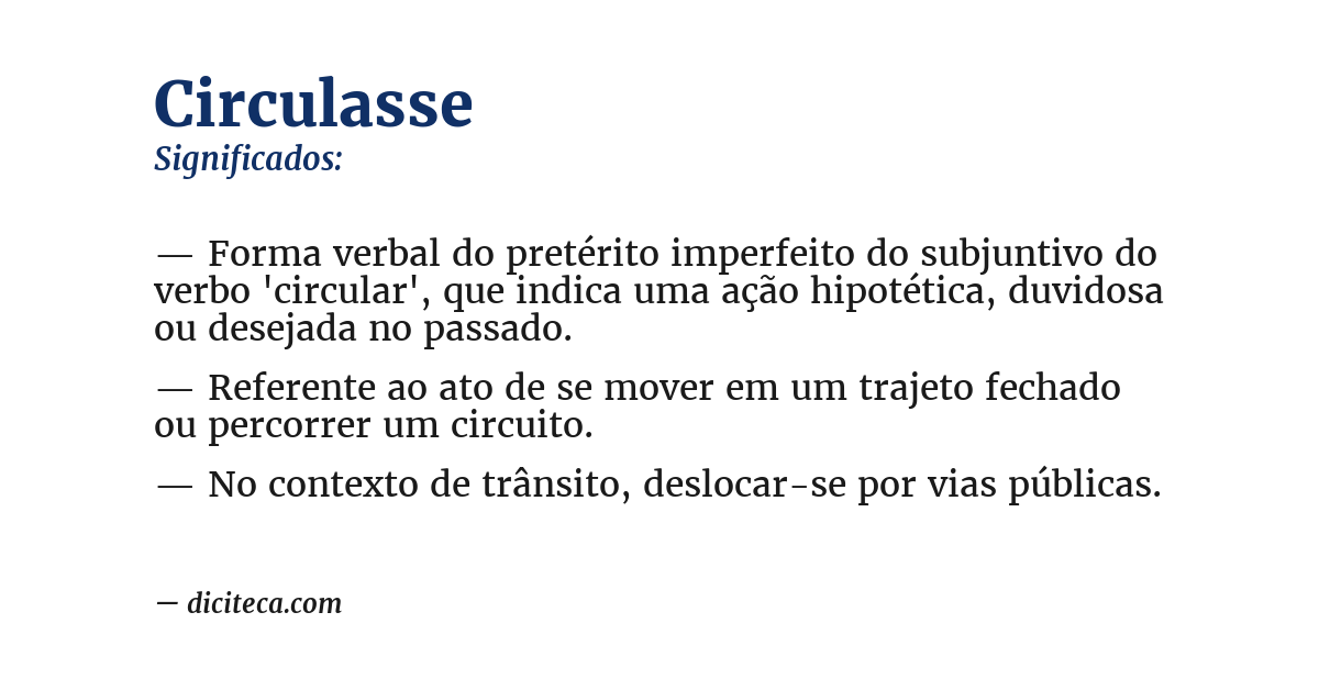 Significado de circulasse