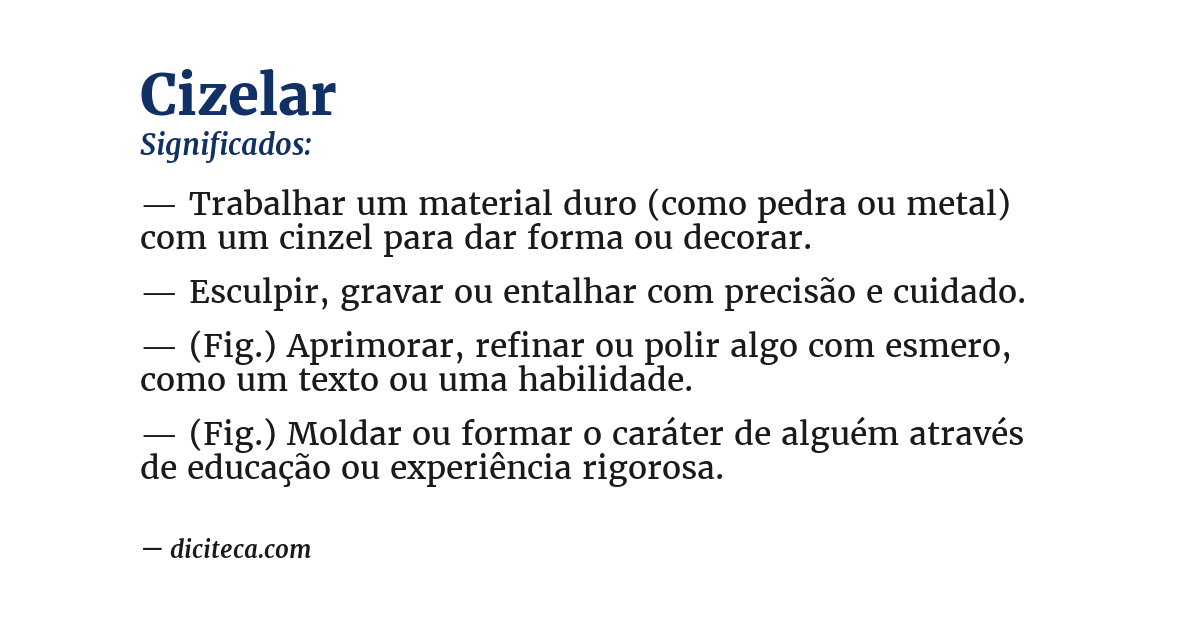 Significado de cizelar