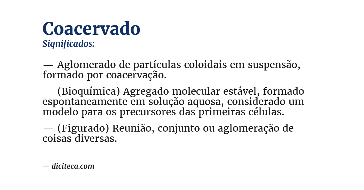 Significado de coacervado