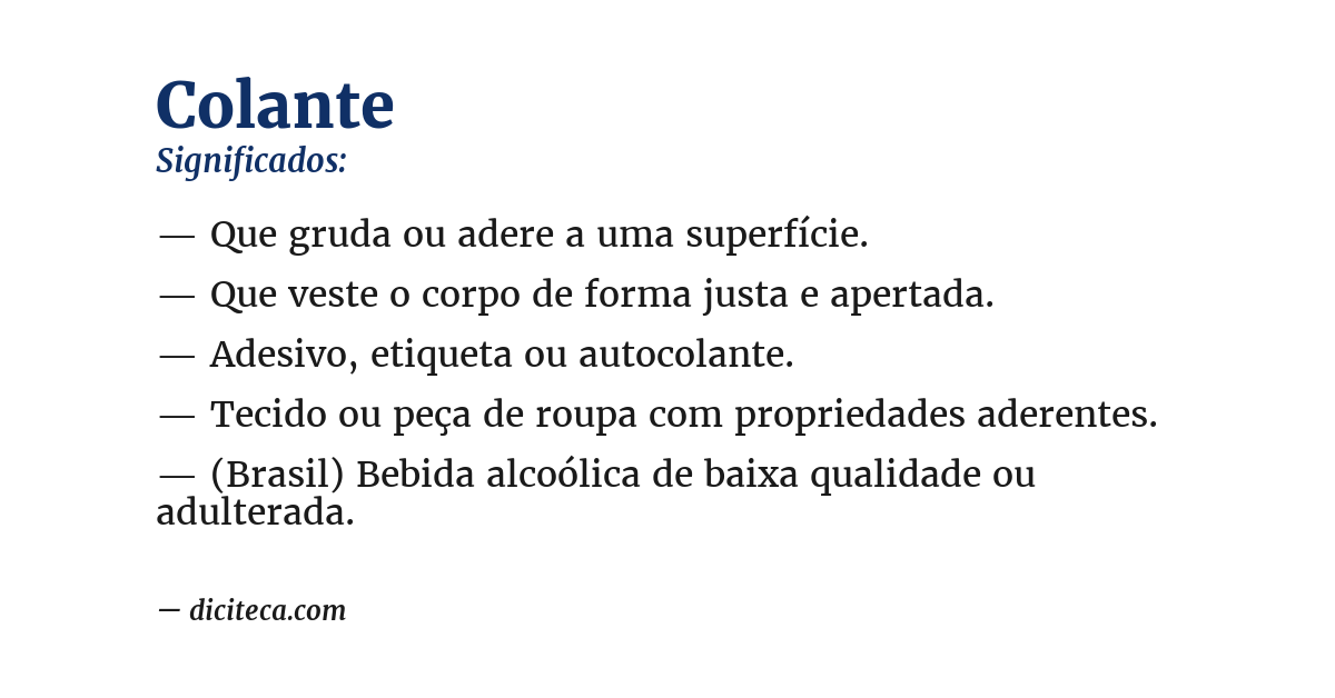 Significado de colante