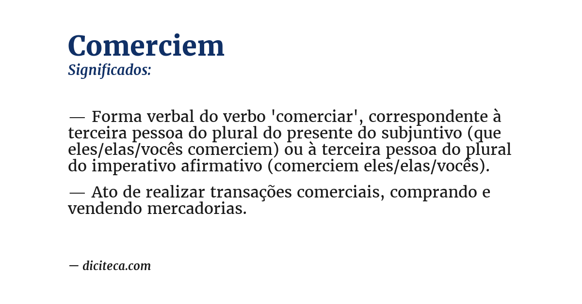 Significado de comerciem