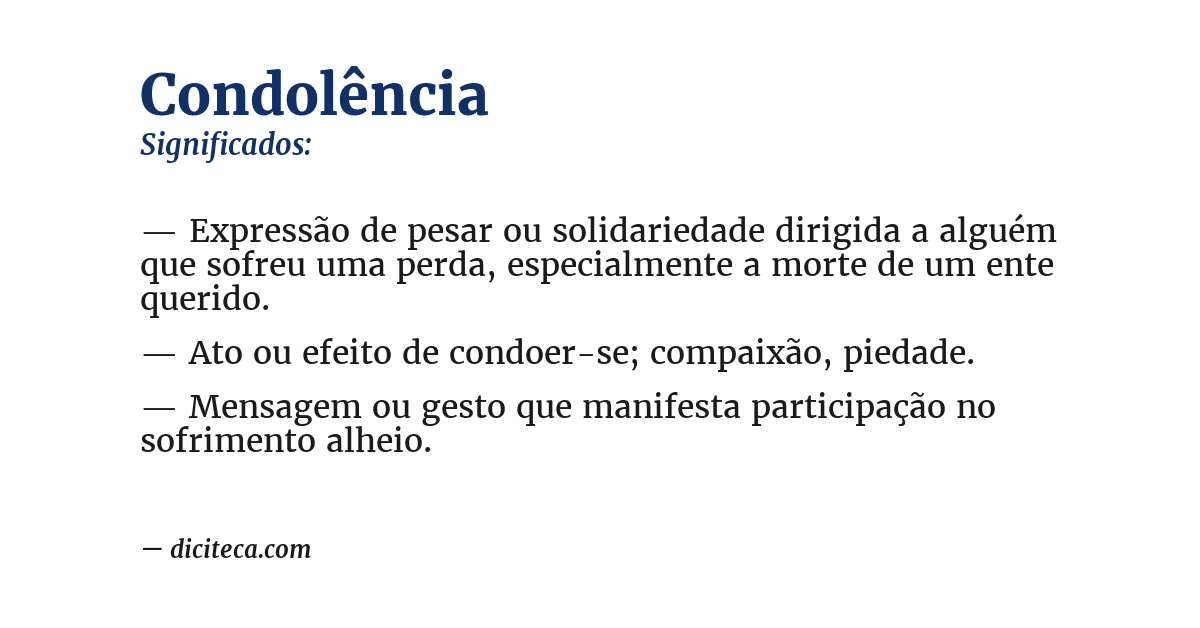 Significado de condolência