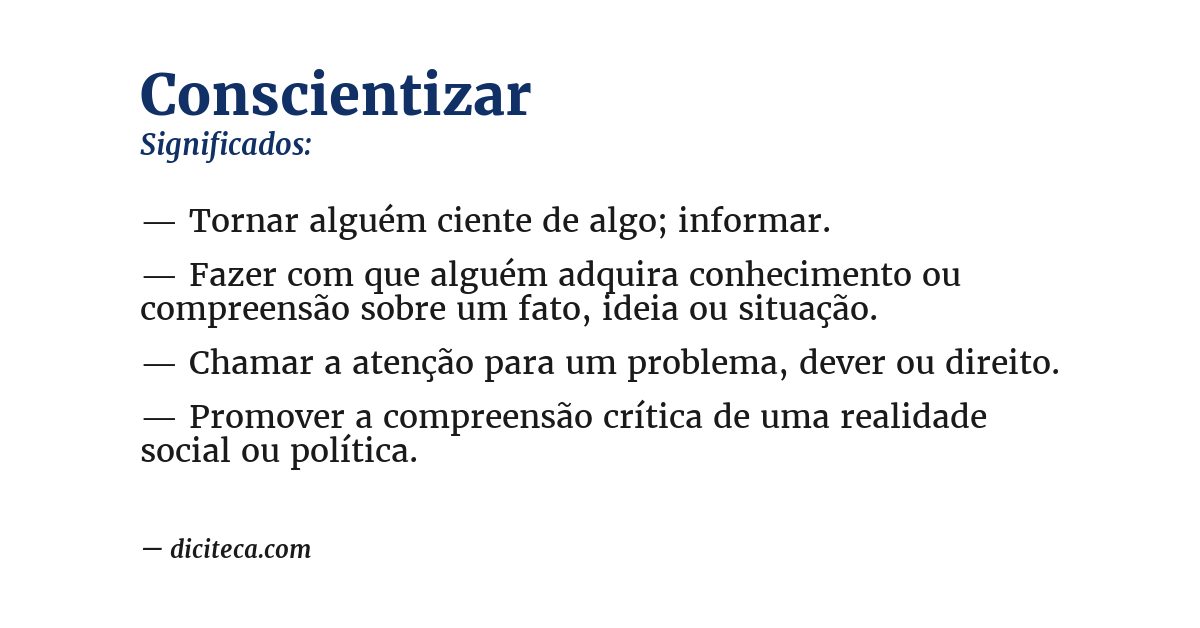 Significado de conscientizar