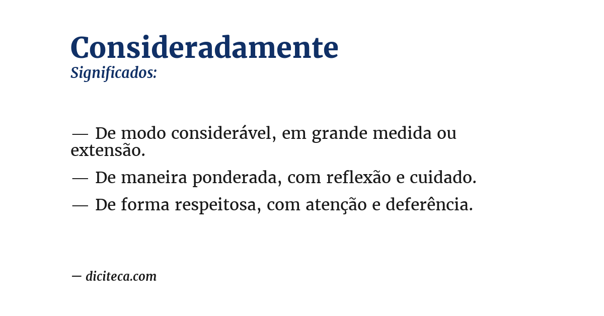 Significado de consideradamente