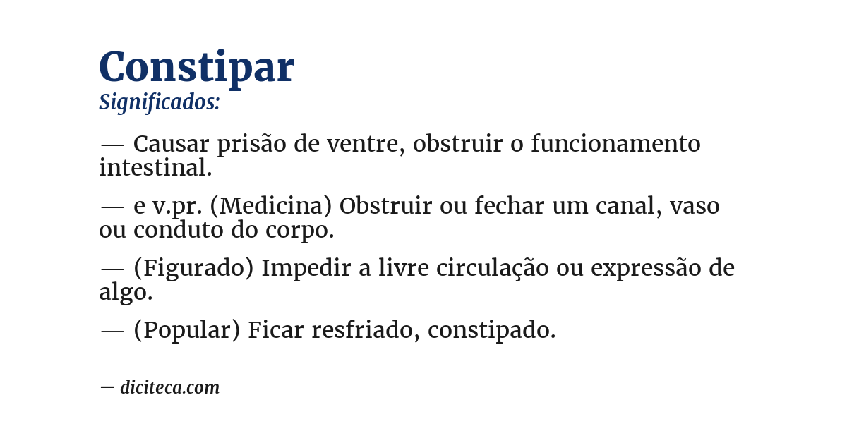 Significado de constipar