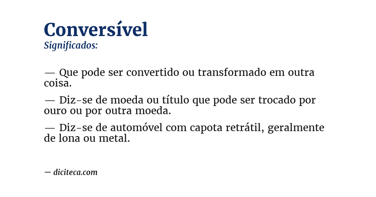 Significado de conversível