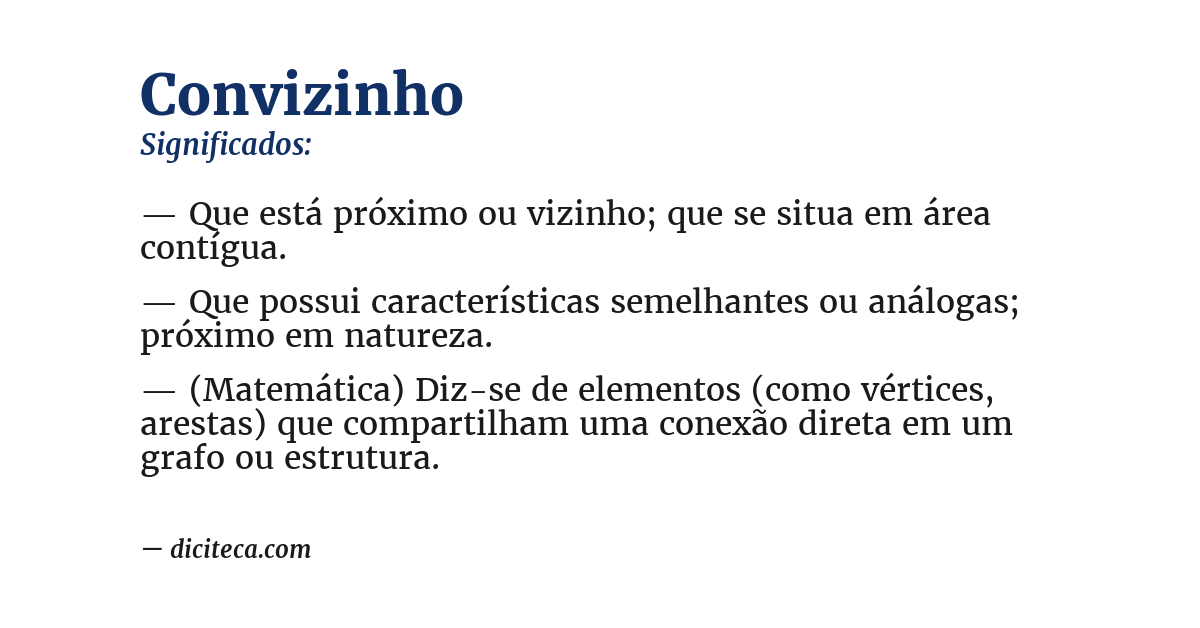 Significado de convizinho