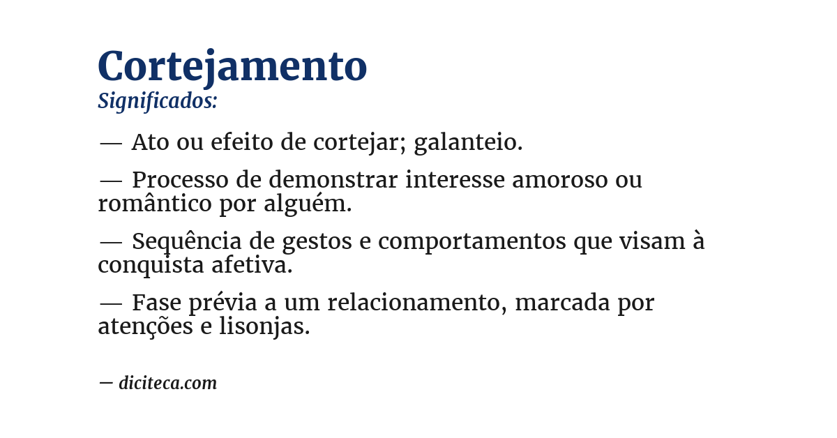 Significado de cortejamento