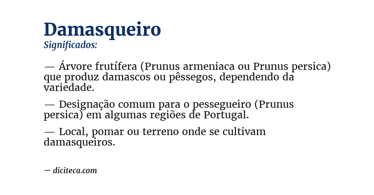 Significado de damasqueiro