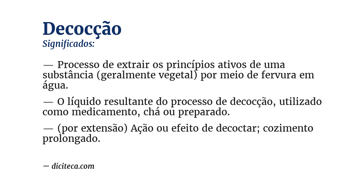 Significado de decocção