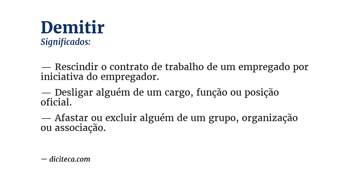 Significado de demitir