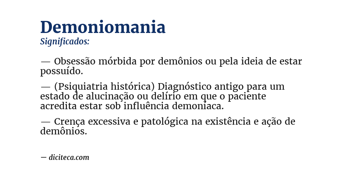 Significado de demoniomania