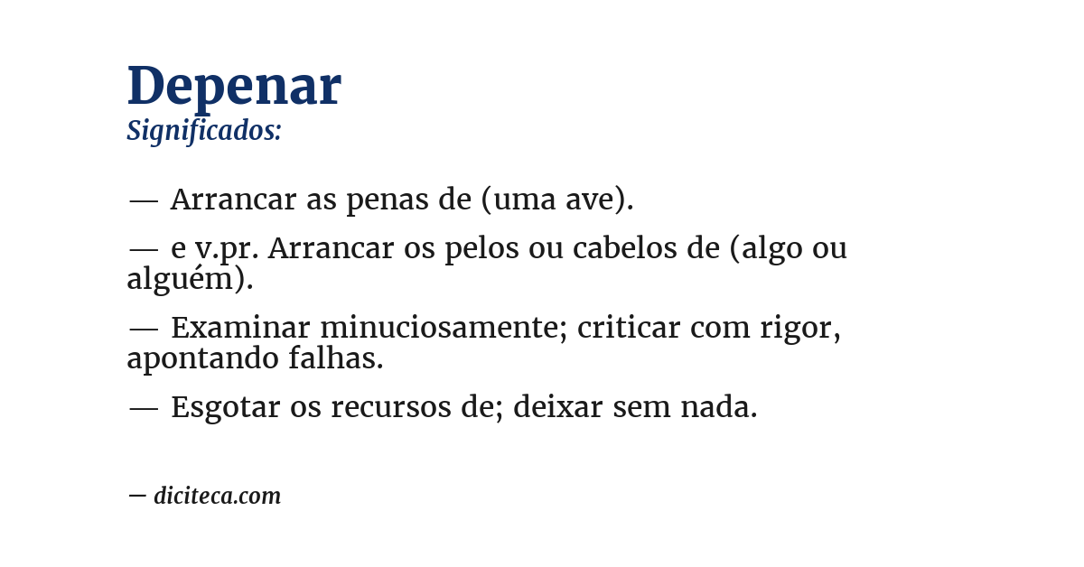 Significado de depenar