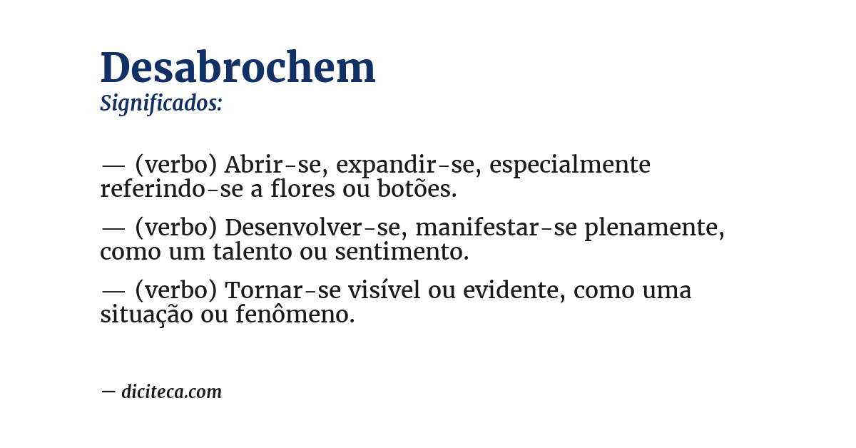 Significado de desabrochem