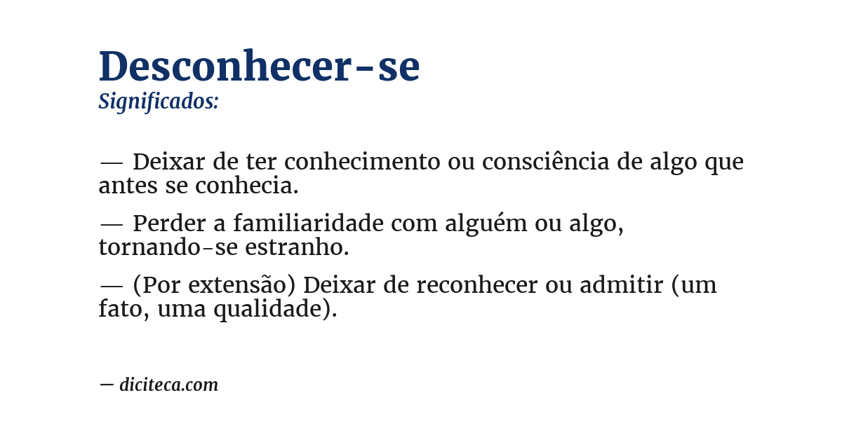 Significado de desconhecer-se
