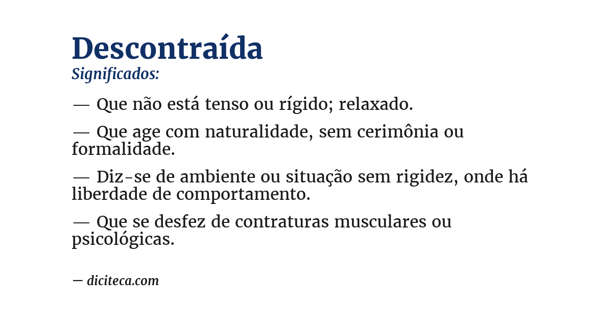 Significado de descontraída