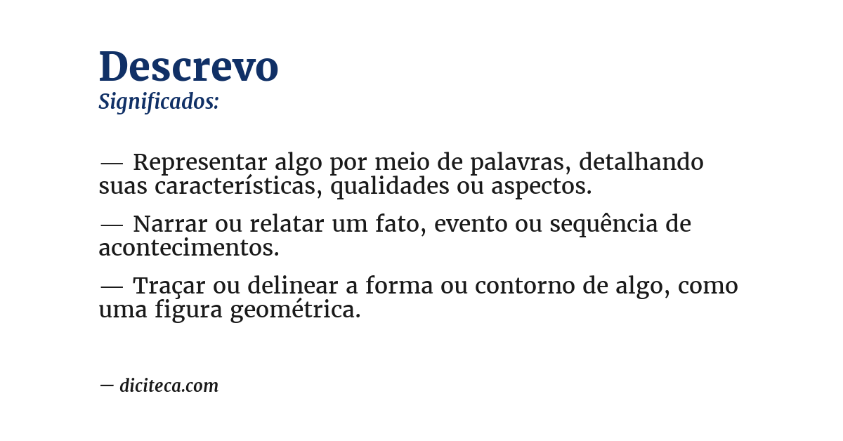 Significado de descrevo
