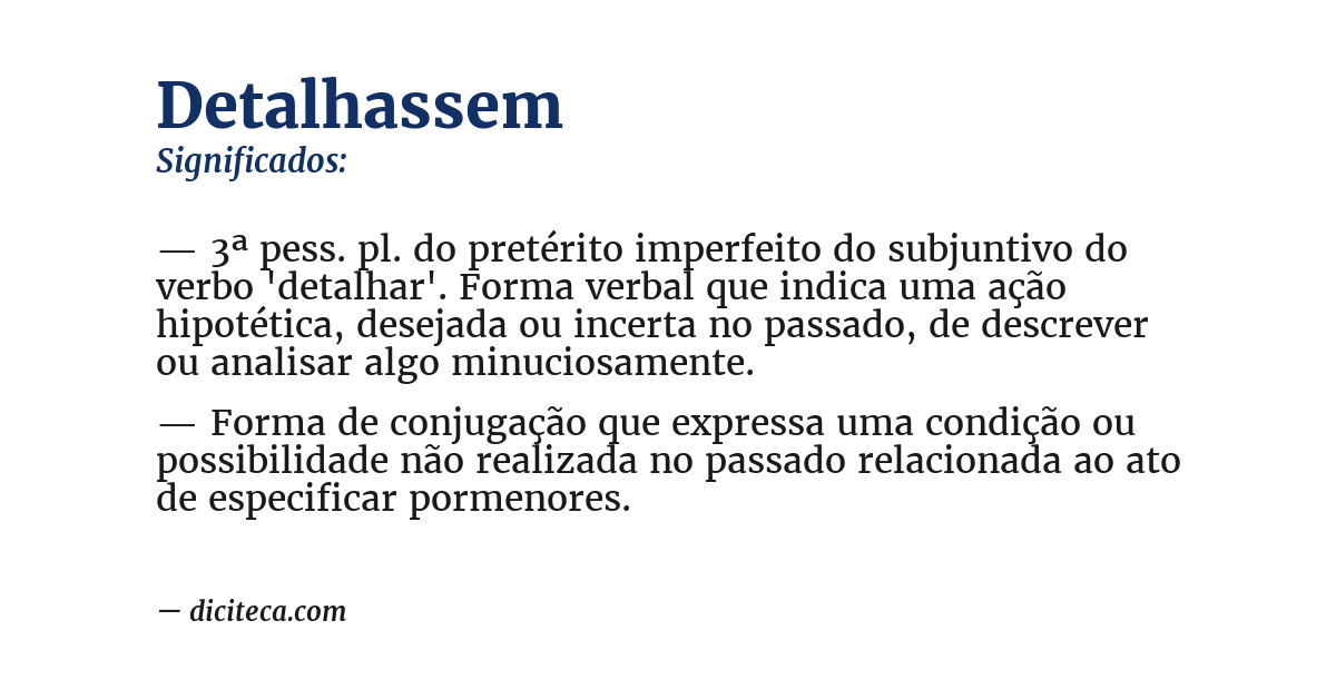 Significado de detalhassem